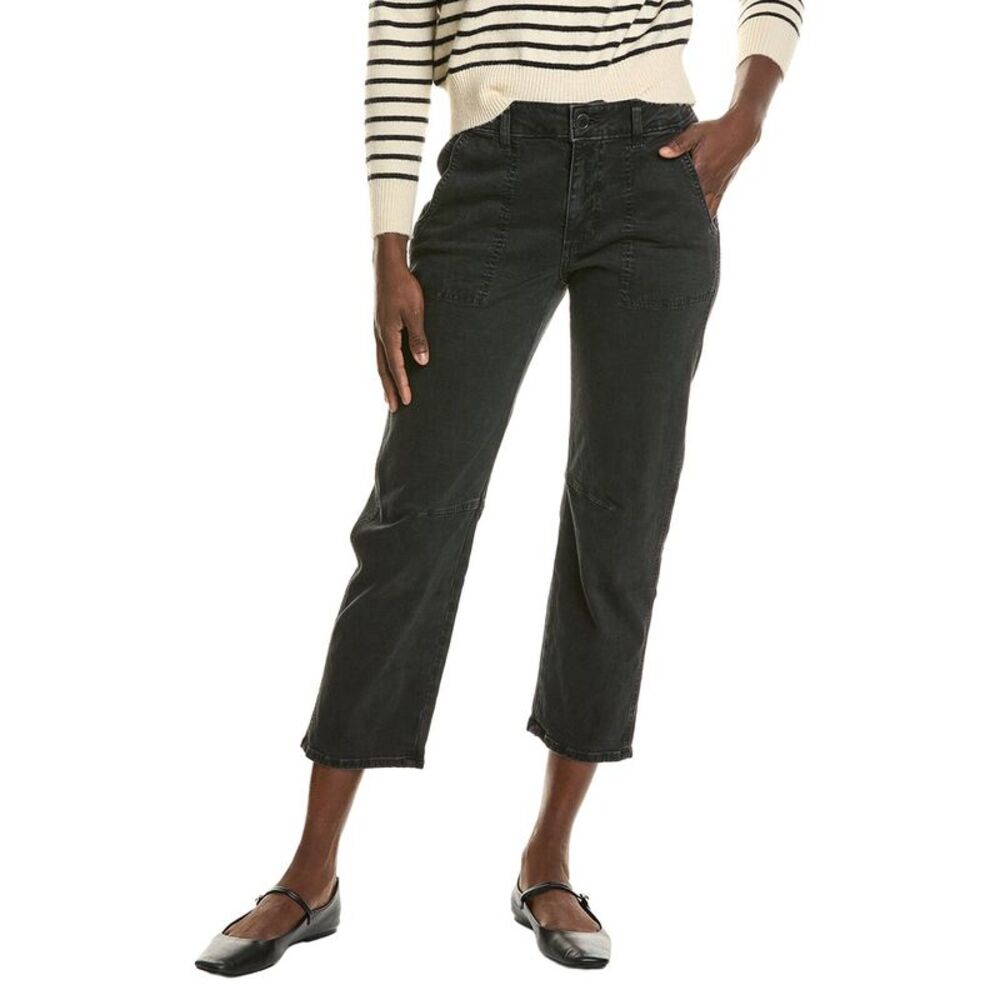 Amo Denim Womens Amo Cate Washed Black Relaxed Jean, Black